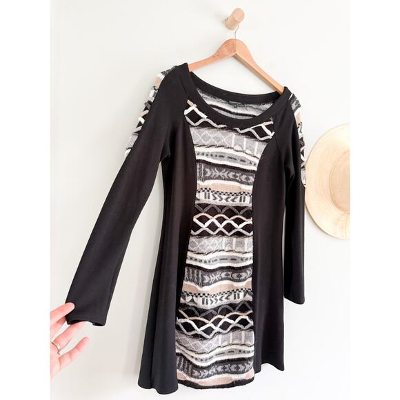 Tricotto | Mixed Media Mini Sweater Dress | Sz M - Picture 2 of 8